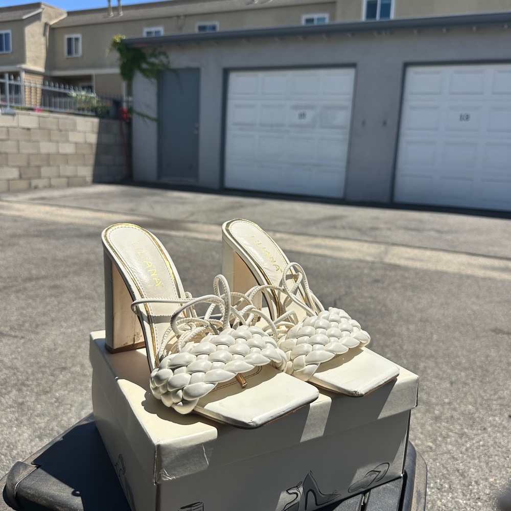Bottega Veneta White Stiletto Heels